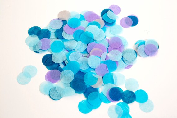 Blue and Purple Confetti Mix Balloon Confetti Table