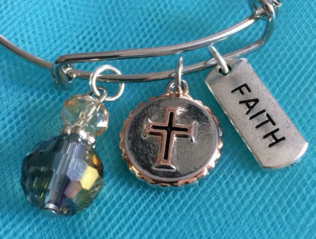 Cross bracelet cross charm bracelet religious bracelet