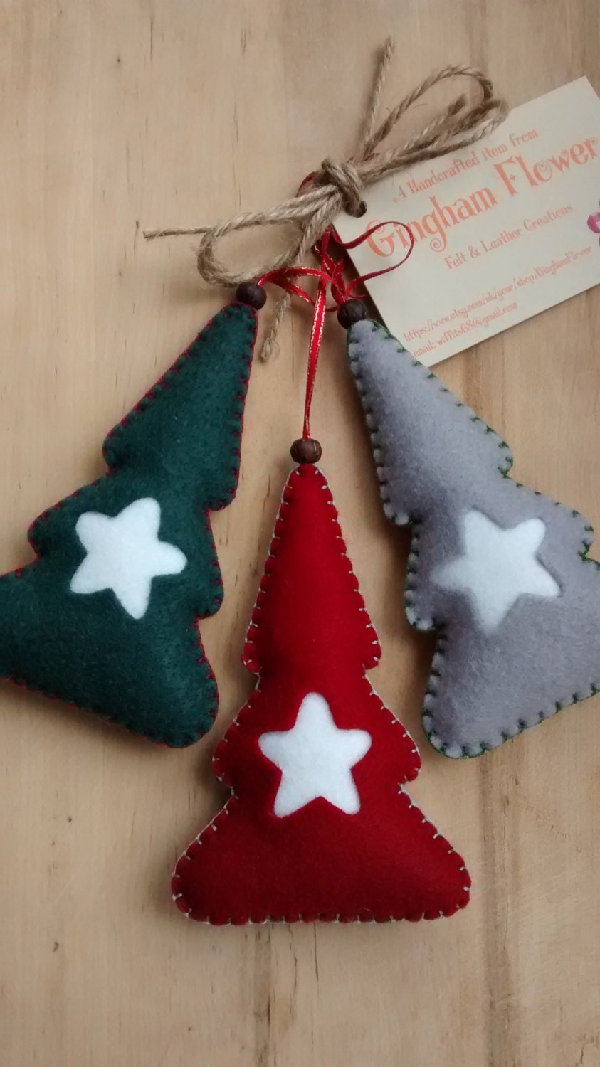 Set of 3 felt Christmas Trees/Festive hanging decoration/tree