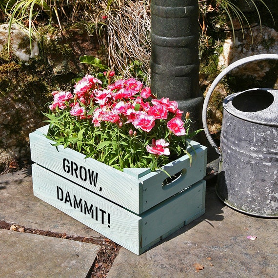 personalised wooden crate planter by plantabox