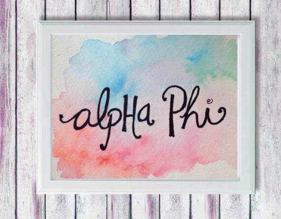 Alpha Phi Watercolor Painting by PaintingsbyPearl on Etsy