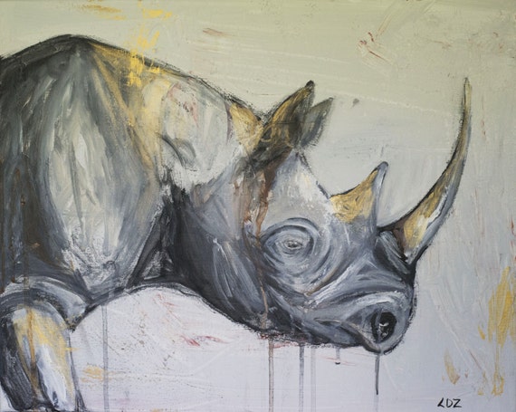 Resilience Rhino African Animal Art