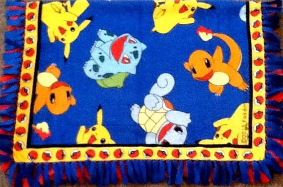 pokemon print fleece tie blanket reversible tie blanket