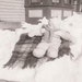 Snow Baby, Vintage Photograph, Black and White Photo, Baby on a Blanket in the Snow, Snowsuit, Bundled Up Baby, Winter Scene