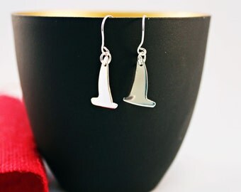 Sterling Silver Yacht Earrings - Silver Yacht Earrings - Nautical Earrings - Sailboat Earrings - Nautical Jewelry - Beach Jewellery