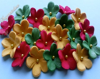 20 Edible sugar flowers blossoms decorations for by Sugarainbow