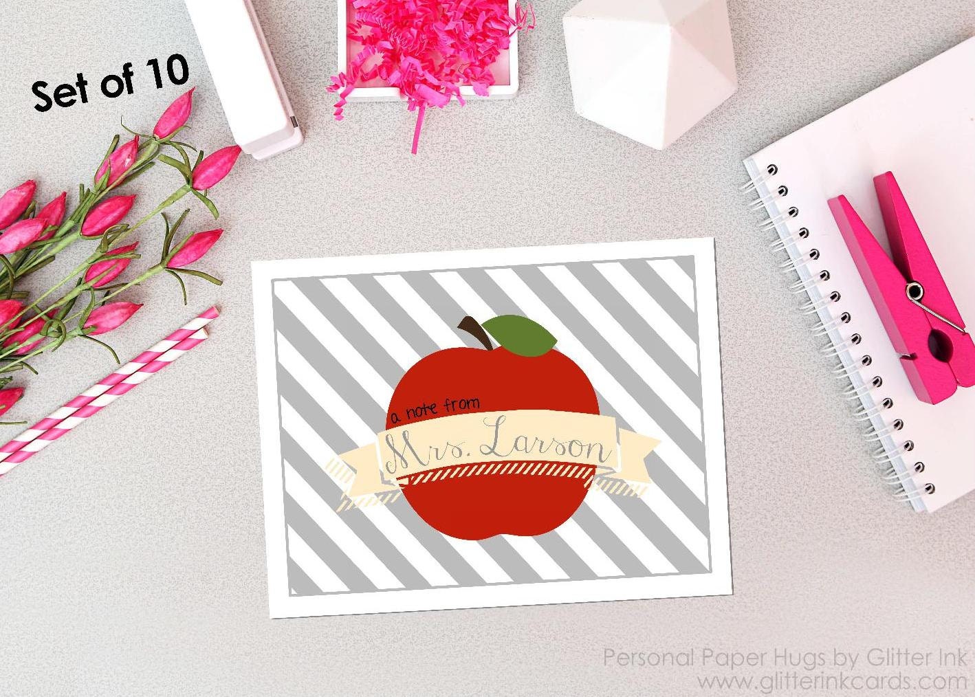 Apple Note Cards Apple Stationery Teacher Note Cards