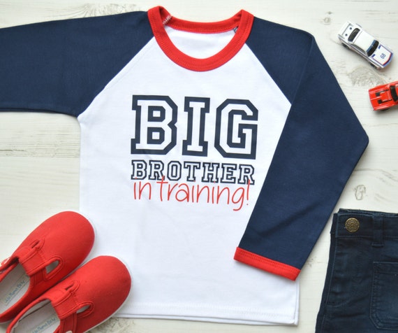 Big Brother In Training  Big Brother Announcement Shirt  Big Brother Shirt  Navy Raglan Big Brother In Training