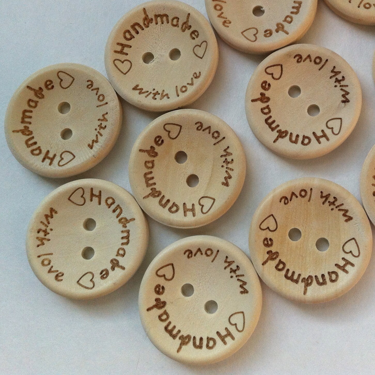 10 Wood Buttons 25mm Large Wooden button 1" inch Sewing ...