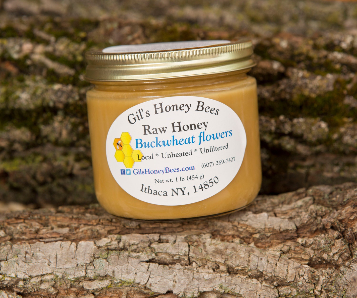 Raw buckwheat honey unheated and unfiltered. 1 lb by GilsHoneyBees