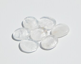 Clear Quartz Palm Stone, Quartz Worry Stone, Quartz Crystal, Palm Stone, Reiki Stone, Chakra Stone, Healing Crystal, Healing Stone, Quartz
