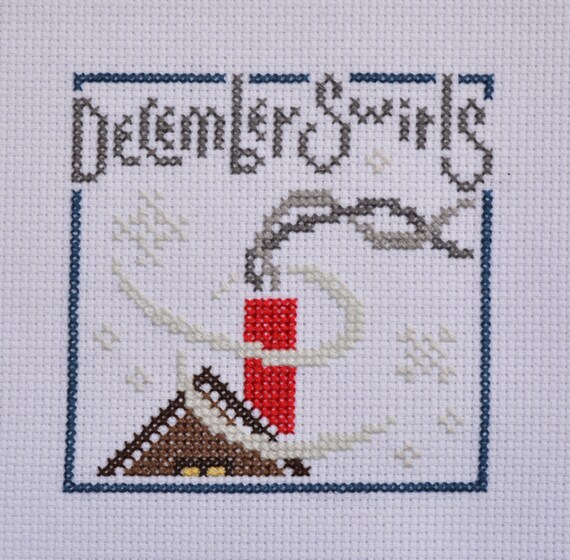 Decorative calendar December - Winter decoration - Completed cross stitch - Winter wall decor - Cross stitch picture - Winter ornament