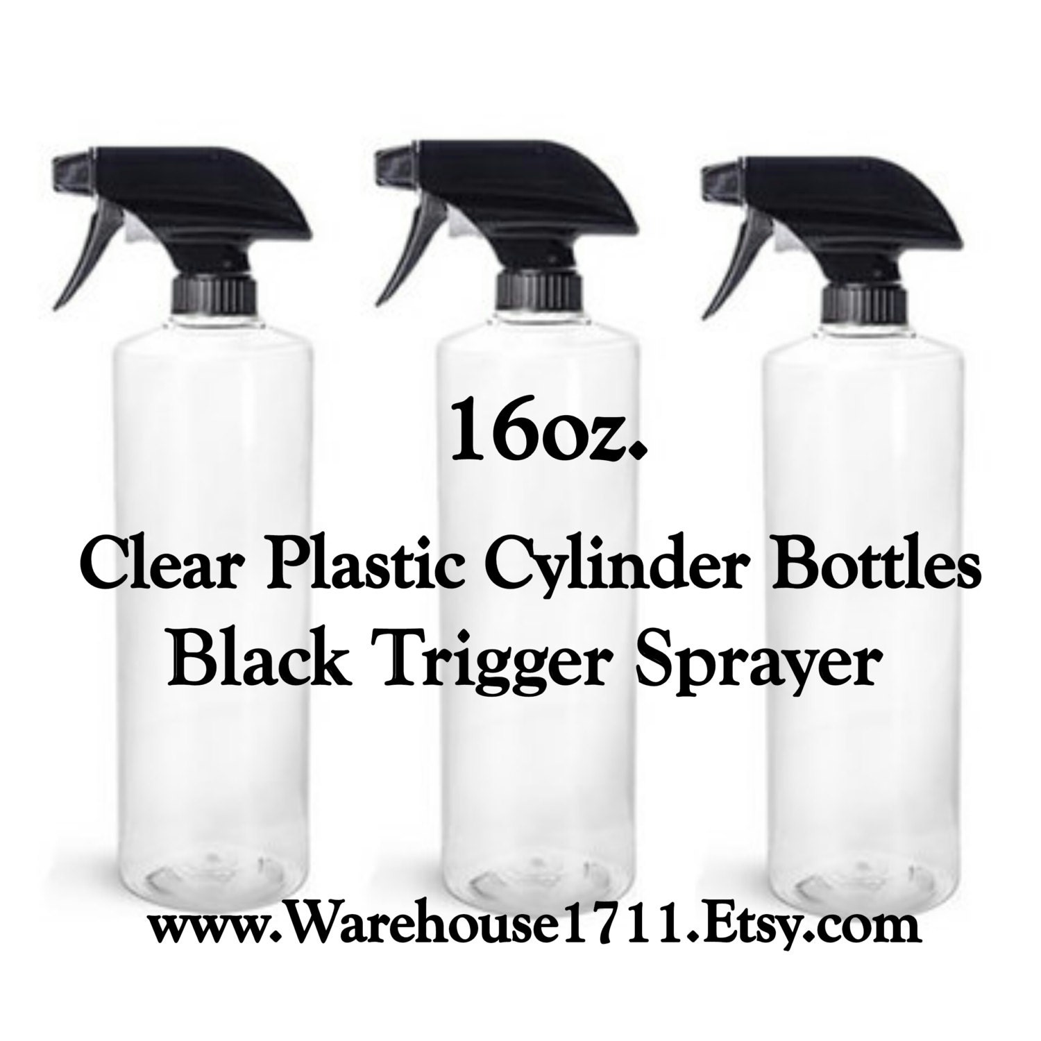 Download 16oz. PET Clear Plastic Cylinder Bottles Black Trigger Yellowimages Mockups
