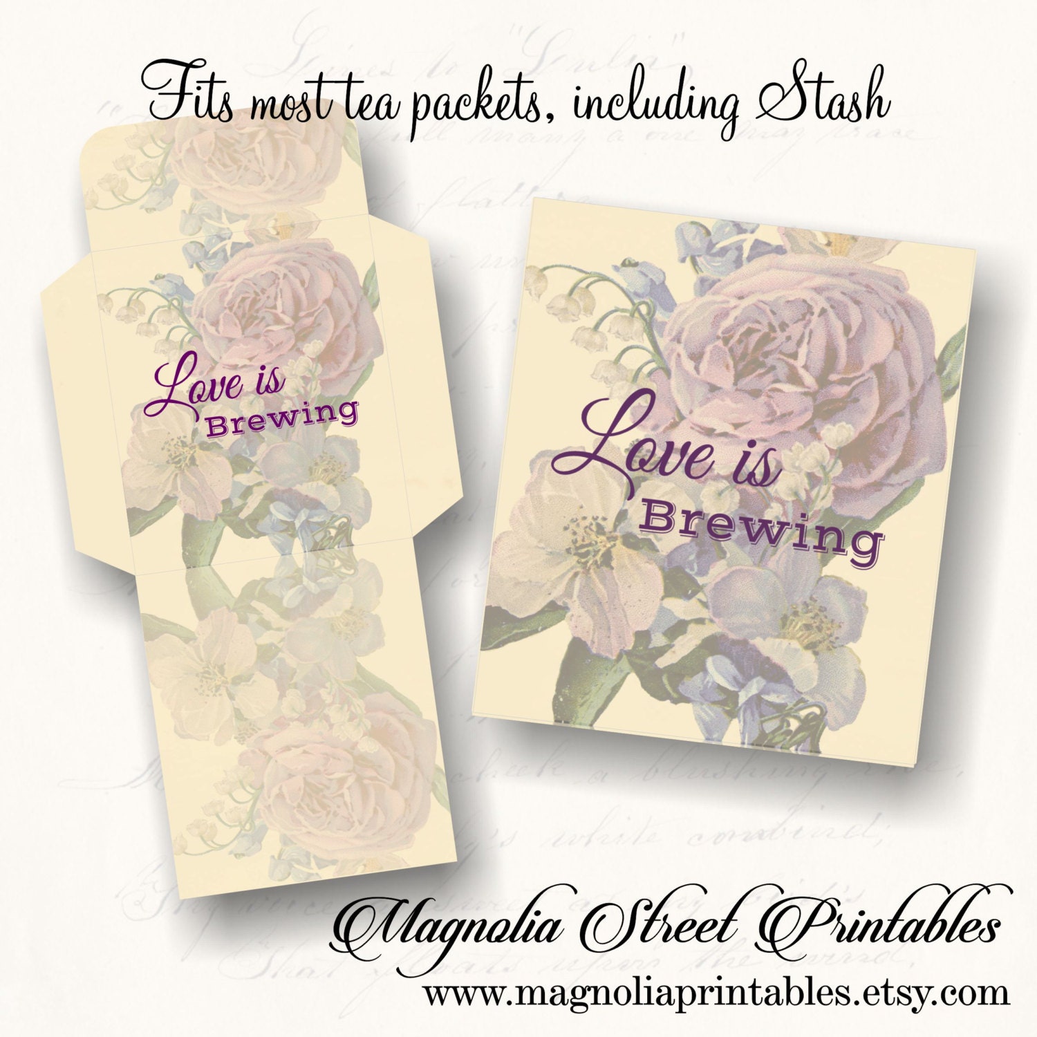 Tea Bag Covers Printable Tea Bag Envelopes Love Is Brewing