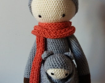 Kira, the Kangaroo, handmade crochet amigurumi stuffed animal, lalylala pattern