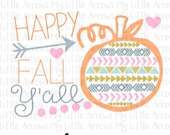 Happy fall yall SVG, DXF, EPS, png Files for Cutting Machines Cameo or Cricut - womens halloween shirt - diy halloween - cute halloween