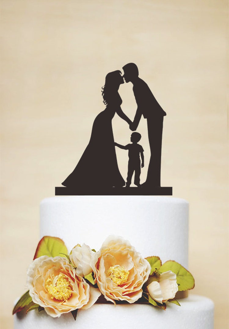 Gold Personalized Wedding Cake Toppers