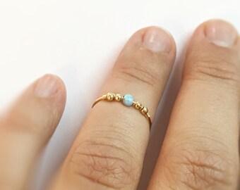 Gold Knuckle Ring with tiny opal stone also good as Toe Ring, adjustable toe ring, toe ring gold, toe ring silver, foot jewelry toe ring