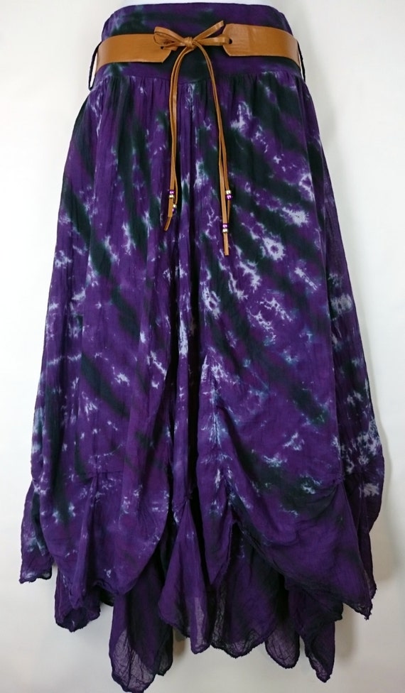 Tie dye skirt Purple hippy skirt Festival skirt Hippy