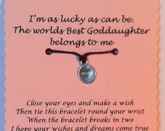 Goddaughter gift, Wish Bracelet, Goddaughter Bracelet, Friendship bracelet, Goddaughter Jewelry, Gift for Goddaughter, Godchild Gift