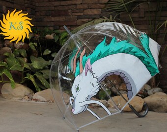 Haku Spirited Away Inspired Bubble Umbrella Hand Painted