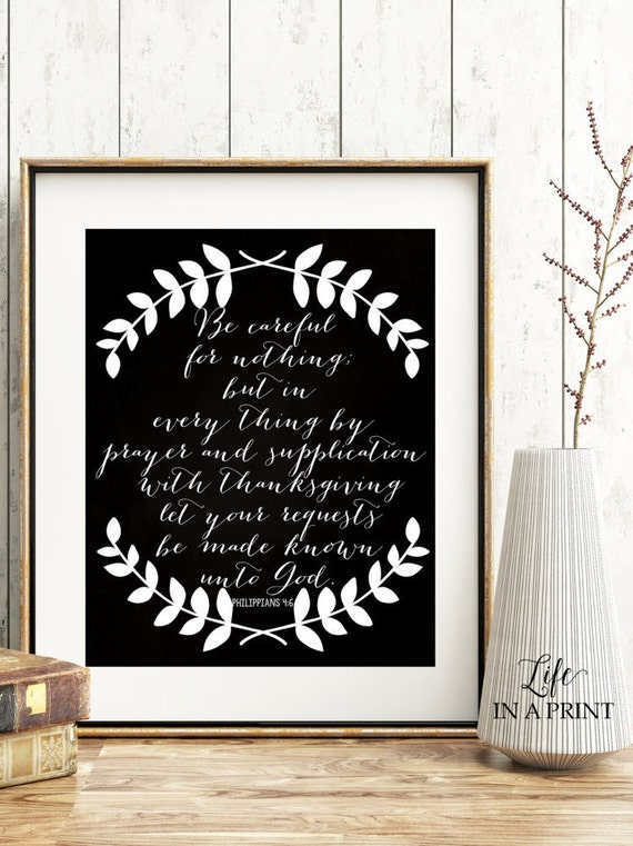 Printable Scripture Quote Be Careful For Nothing Philippians