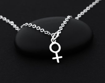 Female Symbol Necklace, Sterling Silver, Feminist Necklace, Venus Symbol Necklace, Womens Rights, Feminist Jewelry, Girl Power, Feminism