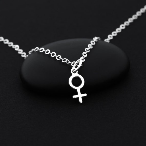 Female Symbol Necklace Sterling Silver Feminist Necklace