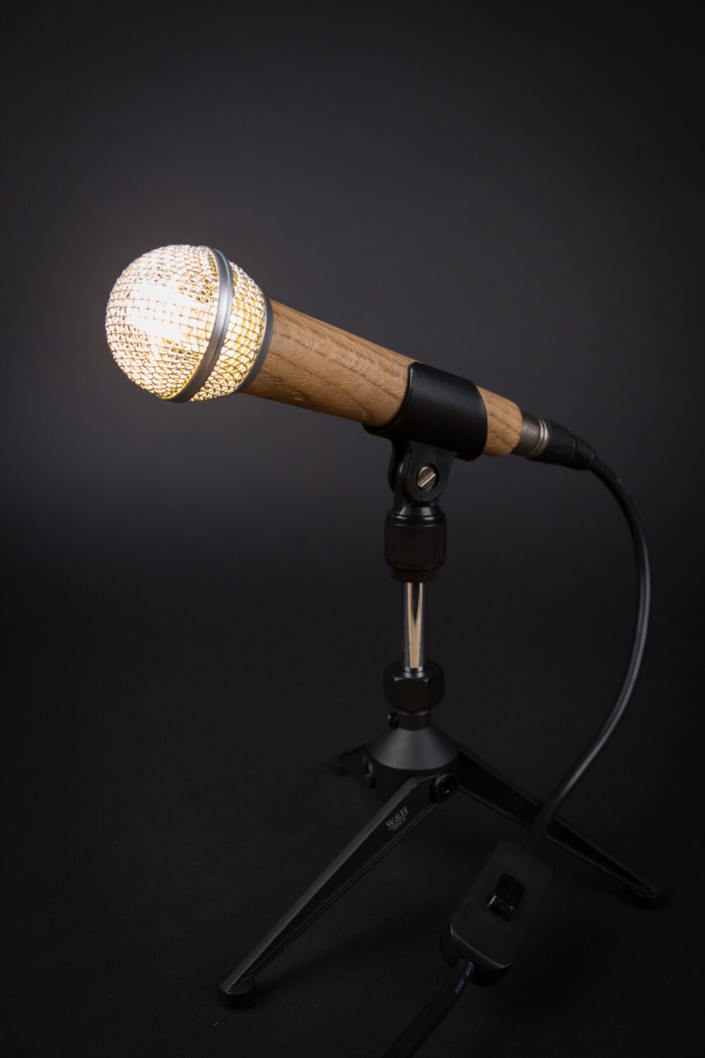 Wooden Microphone Desk Lamp