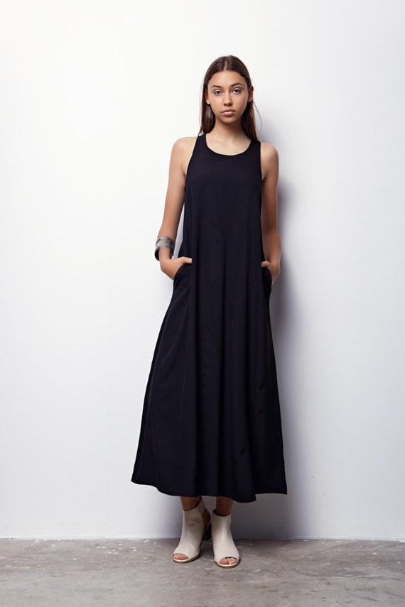 Black Maxi Dress Summer Maxi Dress Long Summer Dress Aliz