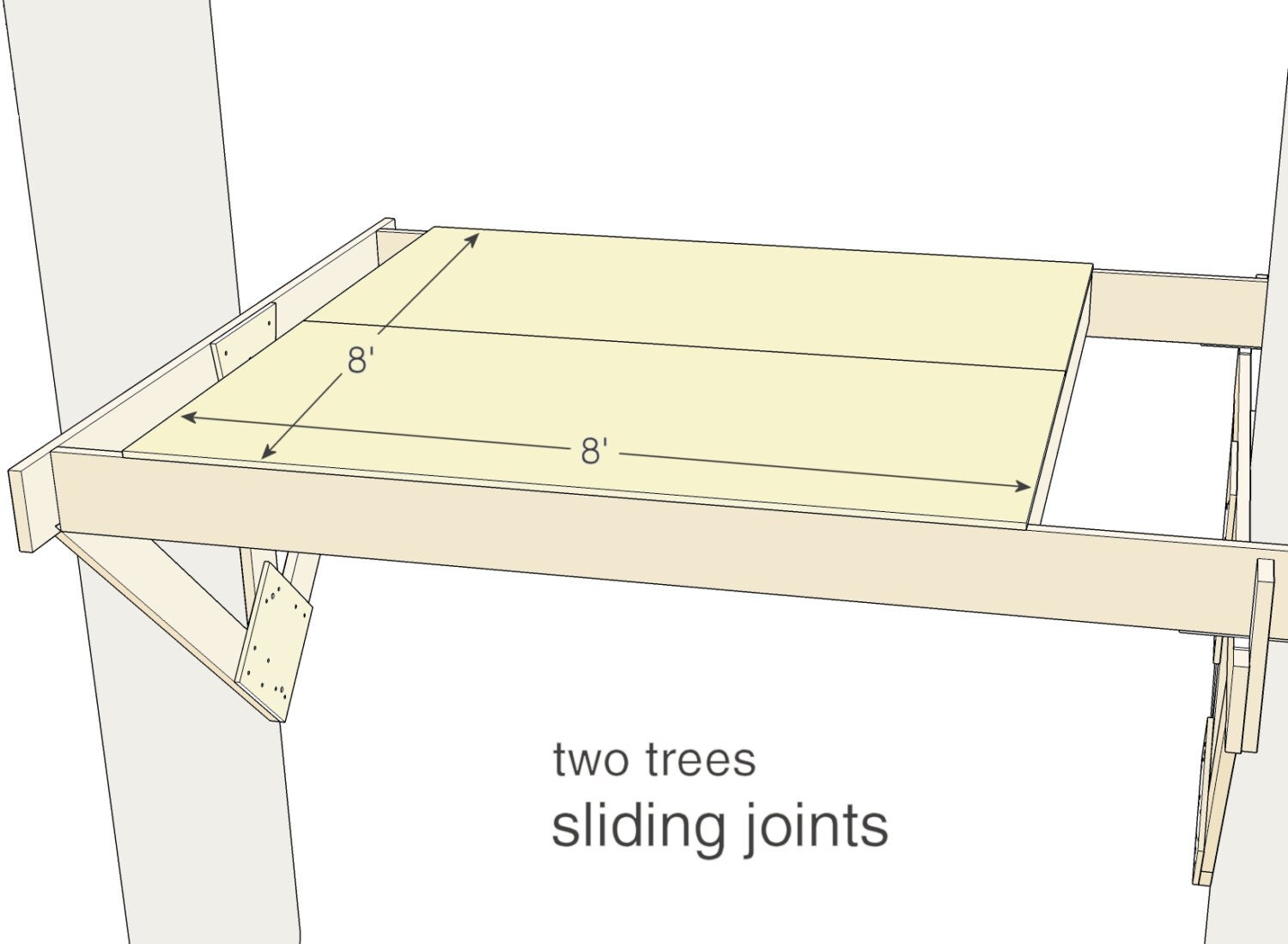 8'x8' treehouse base platform DIY plans