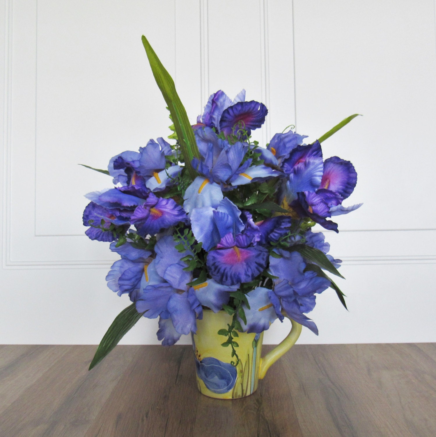Iris Artificial Flower Centerpiece Purple Iris Flower