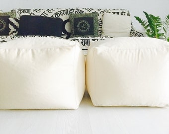 Pouf ottoman nordic style - Pouff cotton - Modern fabric pouff - Puff - Ottoman - Floor cushion - Modern pouf - SQUARE (20" - 50 cms.)