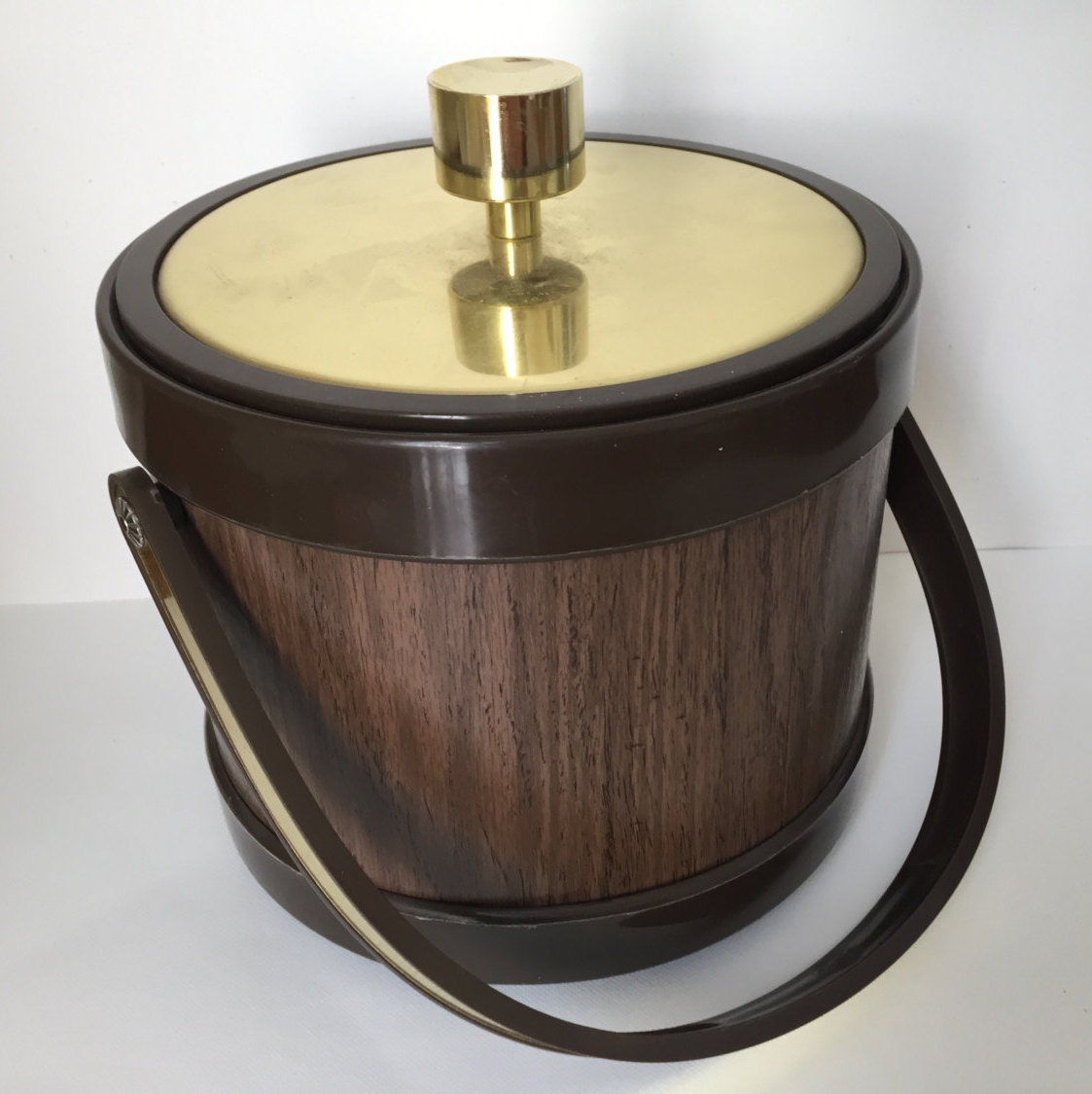  Atapco Mid century modern faux wood ice bucket Haute Juice