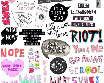 Set 125. Mockup printable Tumblr Stickers Stickers Set of