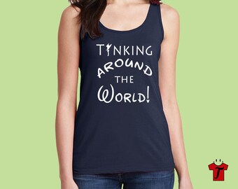 disney shirts / disney tank top / epcot shirt / tinkerbell shirt / tinker bell / drinking around the world shirt / epcot food and wine shirt
