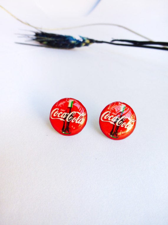 Coca cola studs / Coke earrings / Coke jewellery / Coke studs