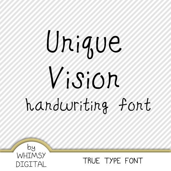 Unique Vision Digital Handwriting Font Hand Written TTF