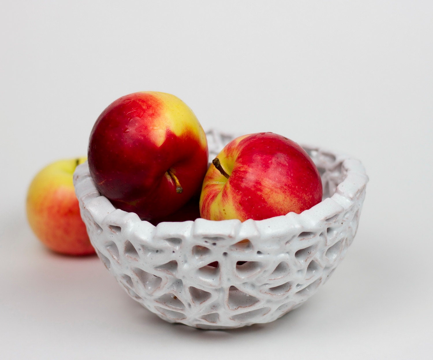 White ceramic fruit bowl Home Decor White Vase by NarineHandmade