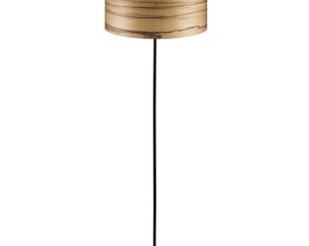 Floor Lamp with Veneer Lamp shade- Real Bolivian Walnut Veneer