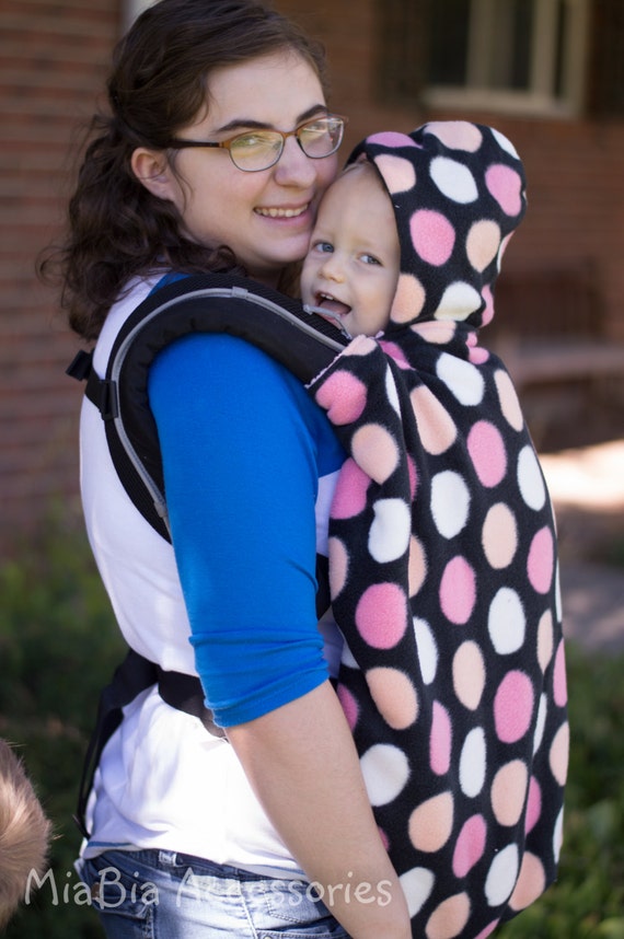 Winter Front Baby Carrier Cover Polka Dot Flece Stroller