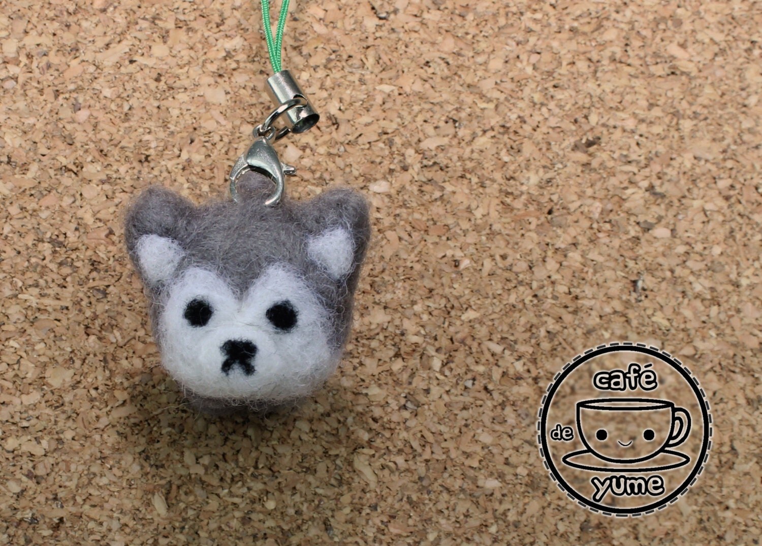 husky plush keychain