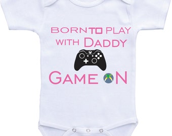 Baby Girl Born to Play XBOX Onesies Player 3 has entered the game Future Gamer Nerd Onesie Gamer Baby Future Gaming Buddy Nerdy baby clothes