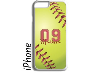 Softball Gift, Gift for Her, Softball Phone Case, Personalized Phone Case, iPhone Case, iPhone 7, iPhone 6, iPhone 7 Plus, iPhone 6 Plus