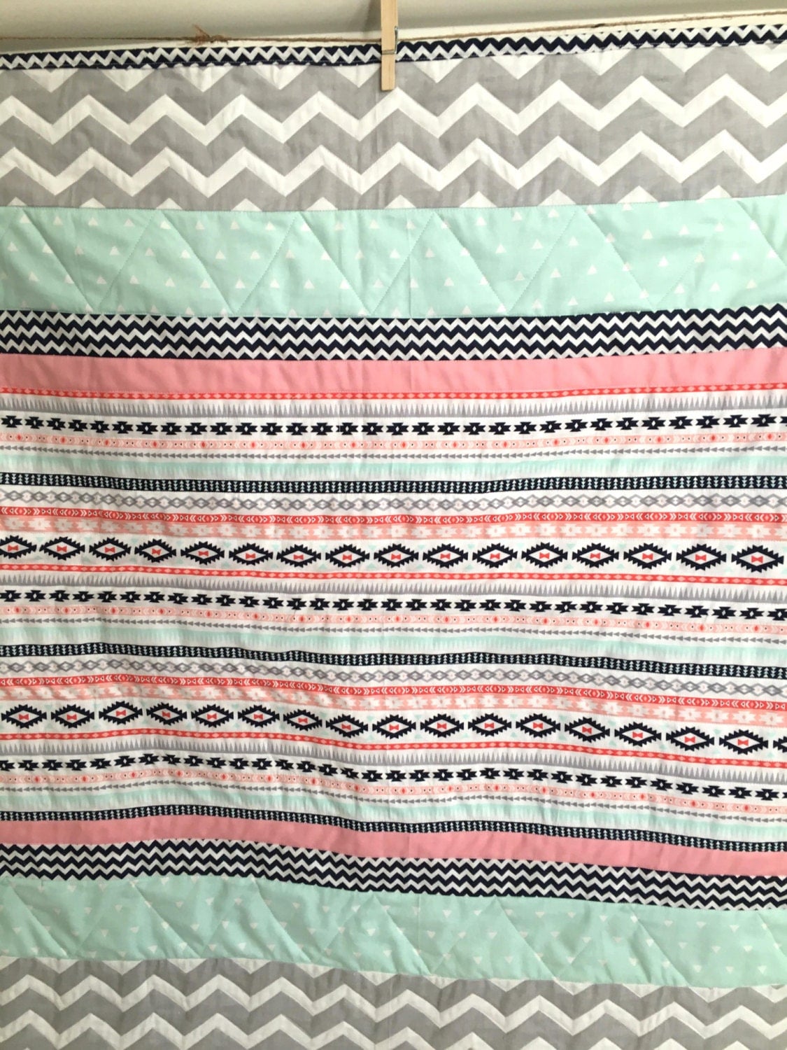 Tribal Baby Quilt/Tribal Baby Blanket/Minky Baby Blanket/Baby