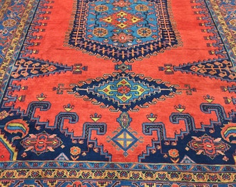 7'10" x 11'10" Persian Viss Oriental Rug - Full Pile - Hand Made - 100% Wool