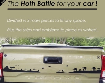 Star Wars Hoth Battle / At-At Walkers wall decal / wall sticker - Snow Speeder decals - Ice planet of Hoth - Battle Rebels Empire