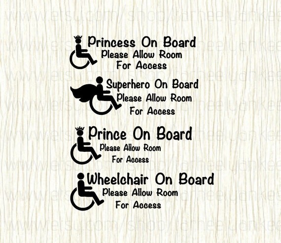Items similar to Wheelchair Car Decal,Princess on Board ...