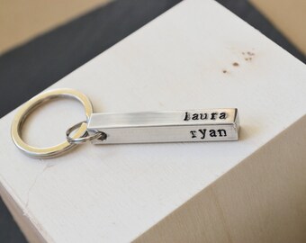 Personalised keyring- Aluminium bar keyring- personalised bar- for him- for her- fathers day-mothers day- birthday gift-personalised keyring