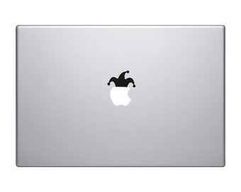 Joker Hat MacBook Decal, Funny Apple Light Laptop Decal, Macbook Pro Sticker, Apple Logo Hat Decal, MacBook Air Decal, Cute IPhone Sticker